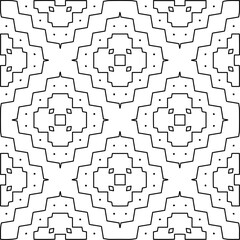  Monochrome ornamental texture with smooth linear shapes, zigzag lines, lace pattern.Abstract geometric black and white pattern for web page, textures, card, poster, fabric, textile.