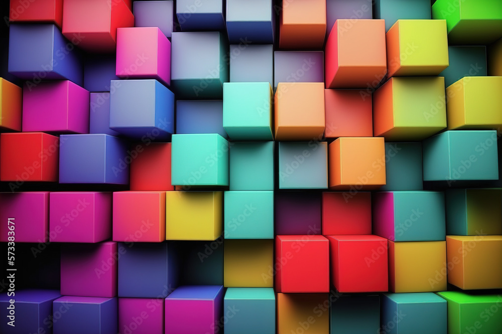 Aufkleber abstract background of cube blocks wall stacking design for cubic wallpaper background . admirable g