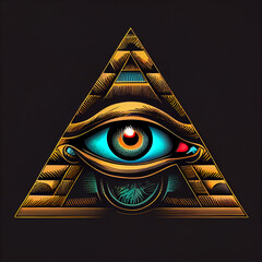 Embrace the mystery and intrigue of the Illuminati and Masonic symbols in a vibrant and retro style