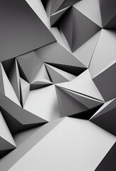 Abstract polygonal space low poly dark background with connecting dots and lines. Connection structure. 3d rendering Generative AI
