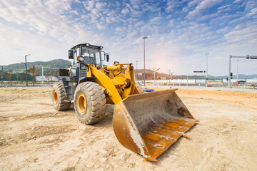 bulldozer on a building site