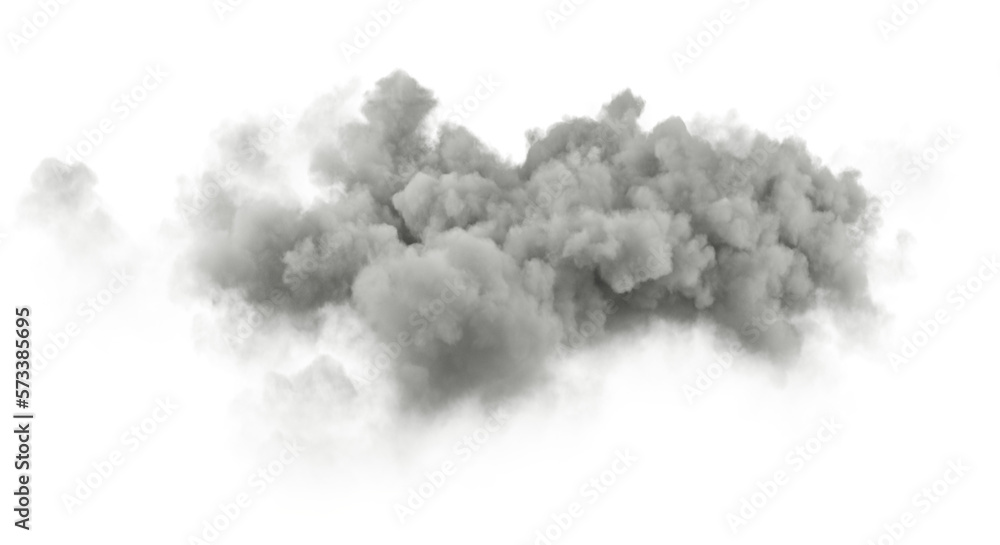 Aufkleber soft cloudiness smog floating over isolated backgrounds 3d rendering png