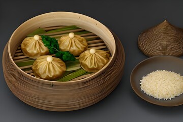 Rice dumpling eid fitr, malaysia local dish - AI