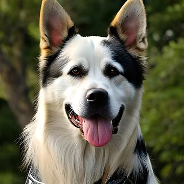 border collie dog, Rex, herding dog, in attention, open mouth and very realistic, Generative Ai