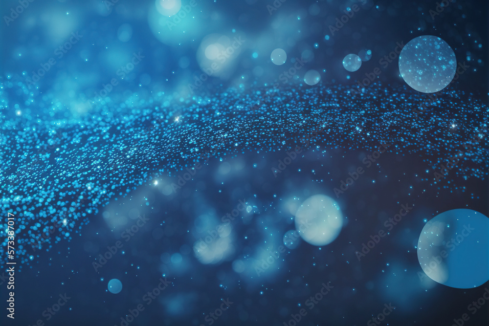 Poster blue technology abstract background with floating 3d particles texture . admirable generative ai ima