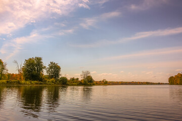 Beautiful Autumn scenery at Petrie Isalnd Ottawa river