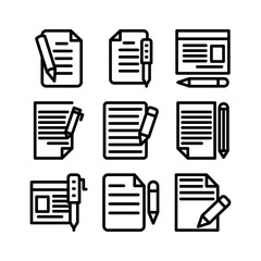 article writing icon or logo isolated sign symbol vector illustration - high quality black style vector icons
