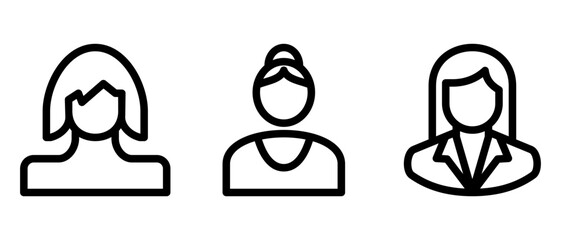 business lady icon or logo isolated sign symbol vector illustration - high quality black style vector icons
