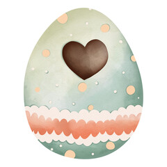 Watercolor Cute Easter Egg, Bunny Easter Hunt Egg, Easter Elements
