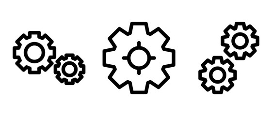gears icon or logo isolated sign symbol vector illustration - high quality black style vector icons
