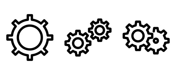 gears icon or logo isolated sign symbol vector illustration - high quality black style vector icons
