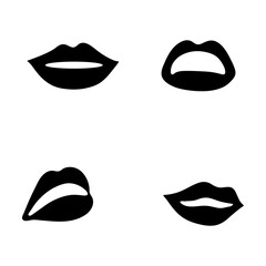 lips icons set. vector lips illustration on white background..eps

