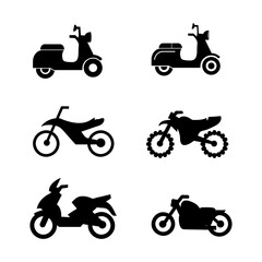 Motorcycles icon set. Scooter illustration on white background..eps