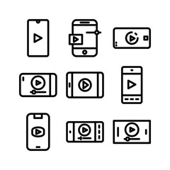 mobile video icon or logo isolated sign symbol vector illustration - high quality black style vector icons

