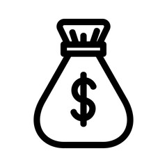 money bag icon or logo isolated sign symbol vector illustration - high quality black style vector icons
