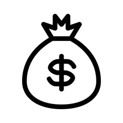 money bag icon or logo isolated sign symbol vector illustration - high quality black style vector icons
