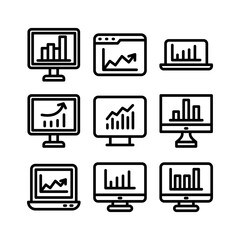 online statistics icon or logo isolated sign symbol vector illustration - high quality black style vector icons
