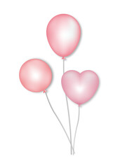 Fototapeta na wymiar pink wedding balloons heart