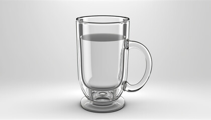 Glass cup in white background created with Generative Ai technology