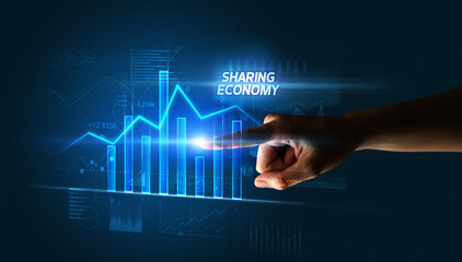 Hand touching business concept concept