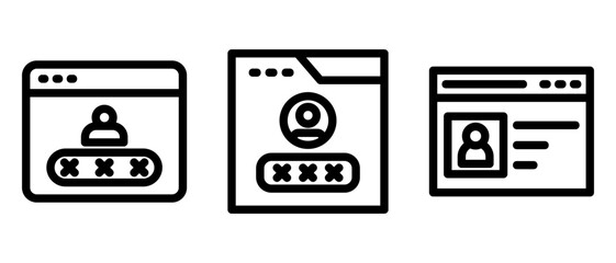 web account icon or logo isolated sign symbol vector illustration - high quality black style vector icons
