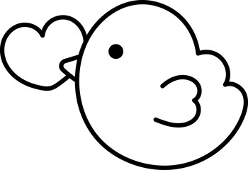 Loving bird doodle