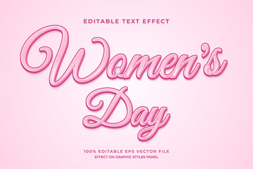 decorative women's day editable text effect vector design