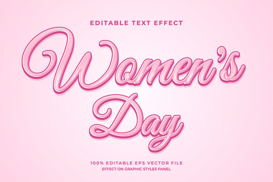 decorative women's day editable text effect vector design