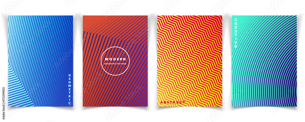 Poster abstract geometric pattern design of color cover style. simple design with gradient colors decoratio
