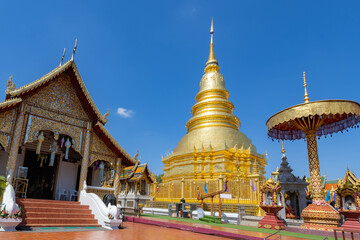 Wat Phra That Hariphunchai temple in lamphun province, a popular tourist destination in northern of Thailand
