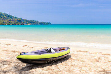 Tropical paradise beach with nobody in Kamala Beach, Thailand