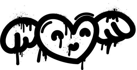 Valentine comic heart spray paint