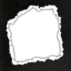 old paper frame with a tear in the middle