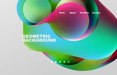 Abstract liquid background for your landing page design. Web page for website or mobile app wallpaper