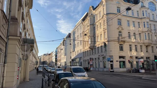 urban main street at Vienna Wieden district