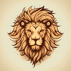 Naklejka na ściany i meble lion head vector illustration, tatoo, Generative Ai