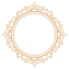Vintage Round frame Circle flourish label vector