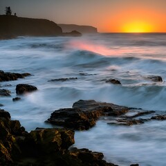 sunset over the sea
