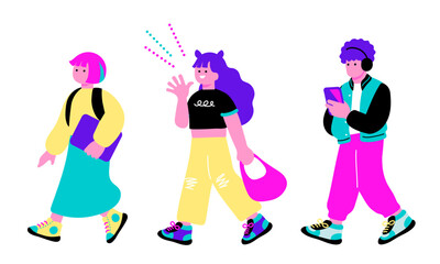 Z世代をイメージするポップな若者のイラスト