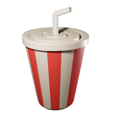 3d render of a cola plastic glass.