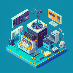 Illustration Seo Optimization. Isometric Style. Generative Ai