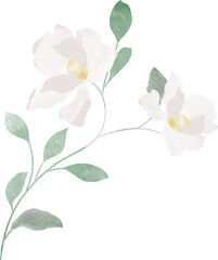 Watercolor wedding leaf branch