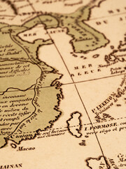 Naklejka premium 古地図 中国と台湾