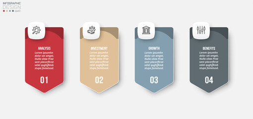 Infographic template business concept with step.