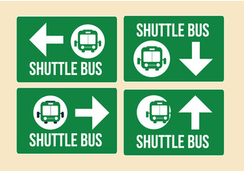 Shutter Bus sign, airport transport sign 