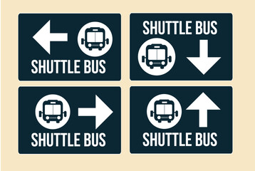 Shutter Bus sign, airport transport sign 