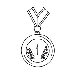 Vector illustration of winner medal in doodle style for your design