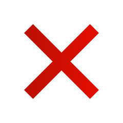 Obraz premium Flat design cross mark icon. Vector.