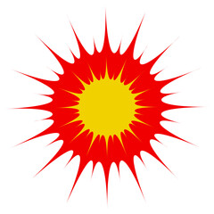 Fire Explosion Icon. Bombing. Vector.