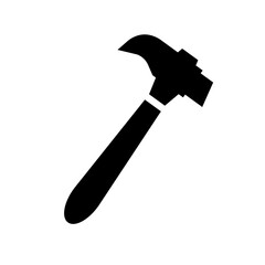 Nail hammer silhouette vector icon. Claw hammer.